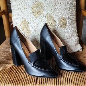 FOWT block heels, black, size 9